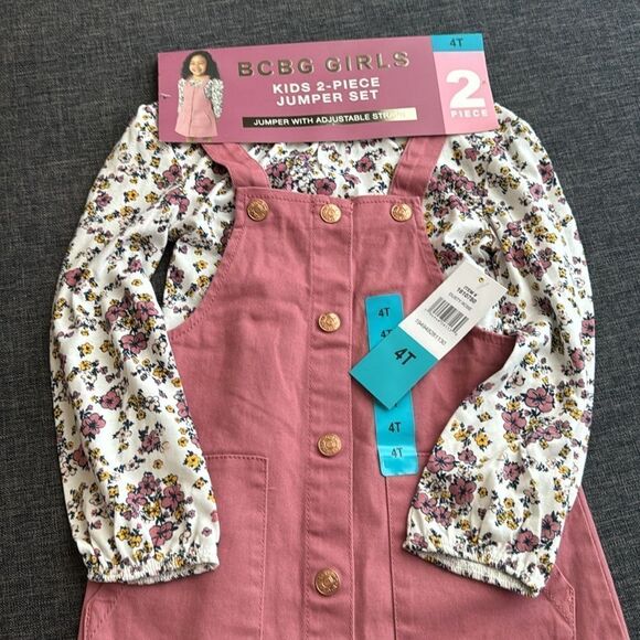 BCBG Jumper Set Girls Kids 4T 2 Piece Dusty Rose New - Picture 4 of 7